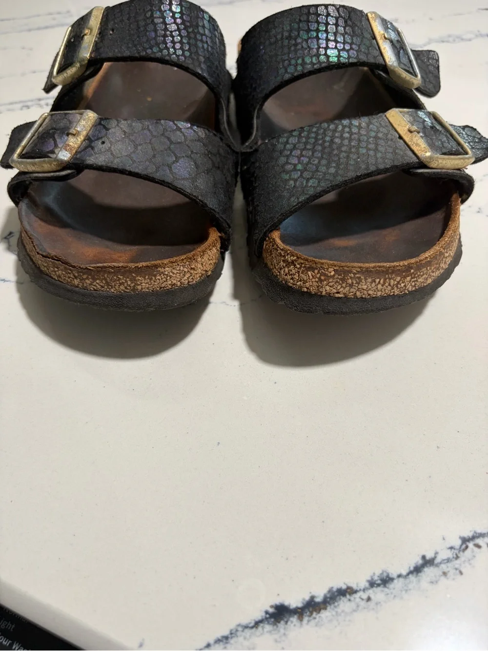 Birkenstock mermaid Black Double-Buckle Slide Sandals size 40 - Picture 2 of 10